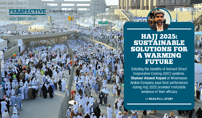 Perspective on Evaporative Cooling by Shakeel Ahmed Kayani, Co-Founder, Windmason Arabia | IEQ and fertility | July 2025 Issue. Link to the full article :icont.ac/5160x

#CCMENews #EvaporatingCooling #IDEC #ClimateControl #Hajj2025