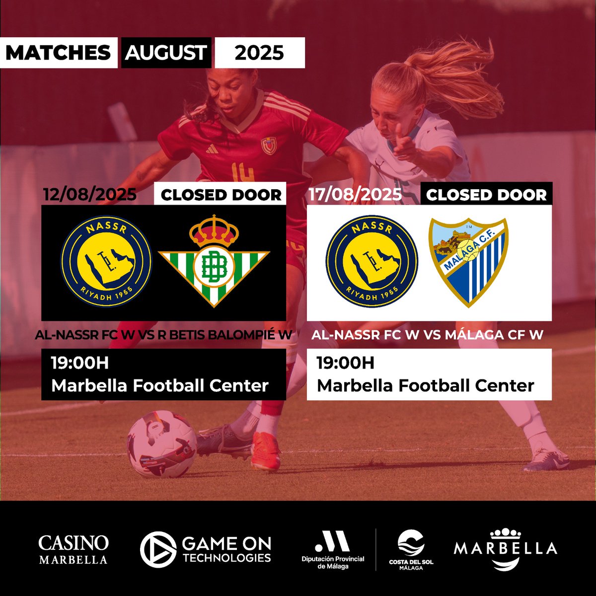 📌 Updated🖋️ friendly matches!

📌 Actualización 🖋️ de partidos amistosos!

#marbellafootballcenter #mfc #marbella #playasyoutrain #friendlymatches #partidosamistosos #preseasons #pretemporadas #trainingcamps #concentraciones #football #futbol #soccer