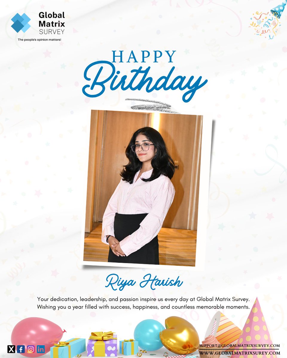 Gms_Surveys's tweet photo. 🎉 Happy Birthday, Riya Harish! 🎂
Your dedication, leadership, and passion inspire us every day at Global Matrix Survey.
Wishing you a year filled with success, happiness, and countless memorable moments. 💐 #globalmatrixsurvey #happybirthday https://t.co/64Bw3WUctz