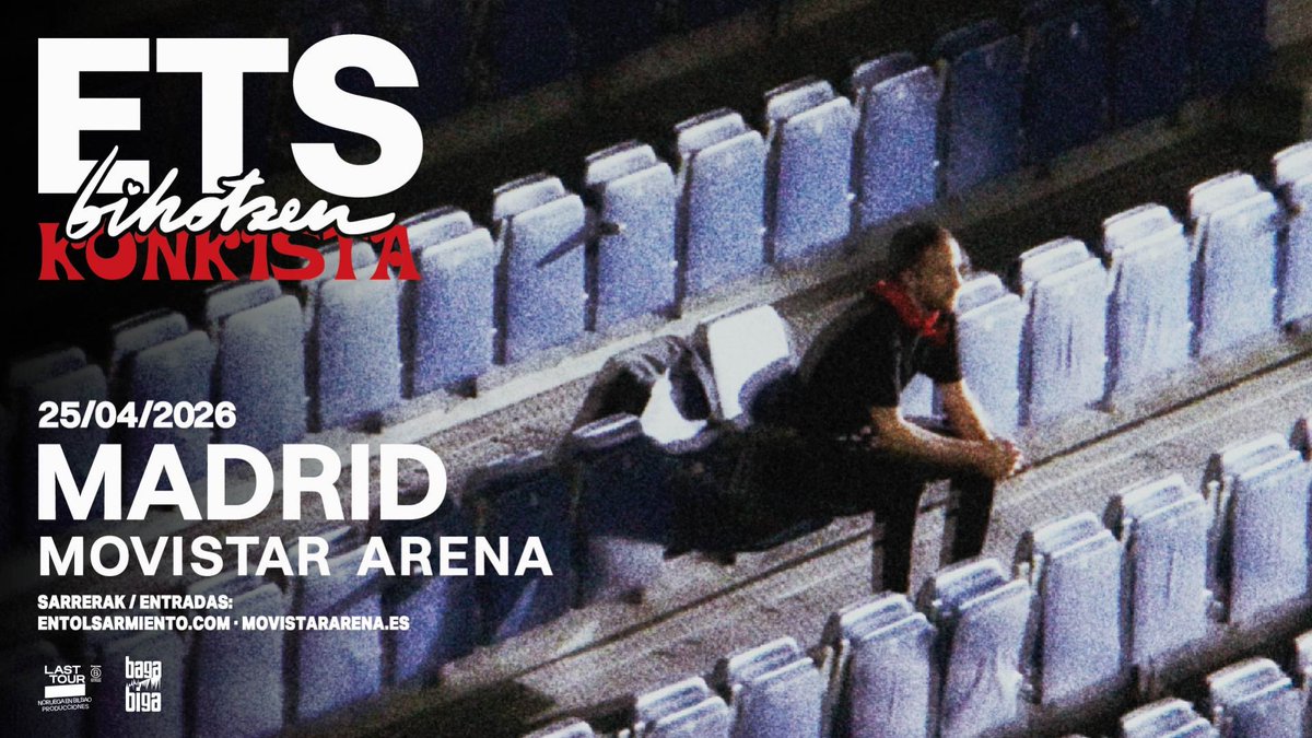 teleaudiencias's tweet photo. #Música🎶: ETS (En Tol Sarmiento), la banda que está marcando un antes y un después en la música euskaldun, ¡¡llegará a la capital!! Actuarán en el Movistar Arena el 25 de abril del 2026. https://t.co/RwYPz0SnGE https://t.co/R9X6NSasFj