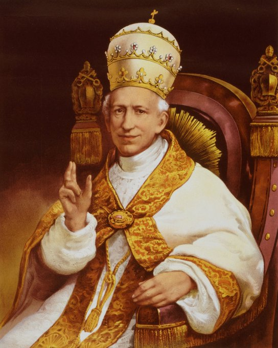 trad_west_'s tweet photo. Most Catholics know the short prayer to Saint Michael.
Few know why it was written.

Pope Leo XIII didn’t just hear Satan boast, he saw a terrifying vision of the future: the Church besieged, a century of darkness &amp; a final battle

What did Pope Leo really see? - a🧵✝️ https://t.co/sHM45BDdLM