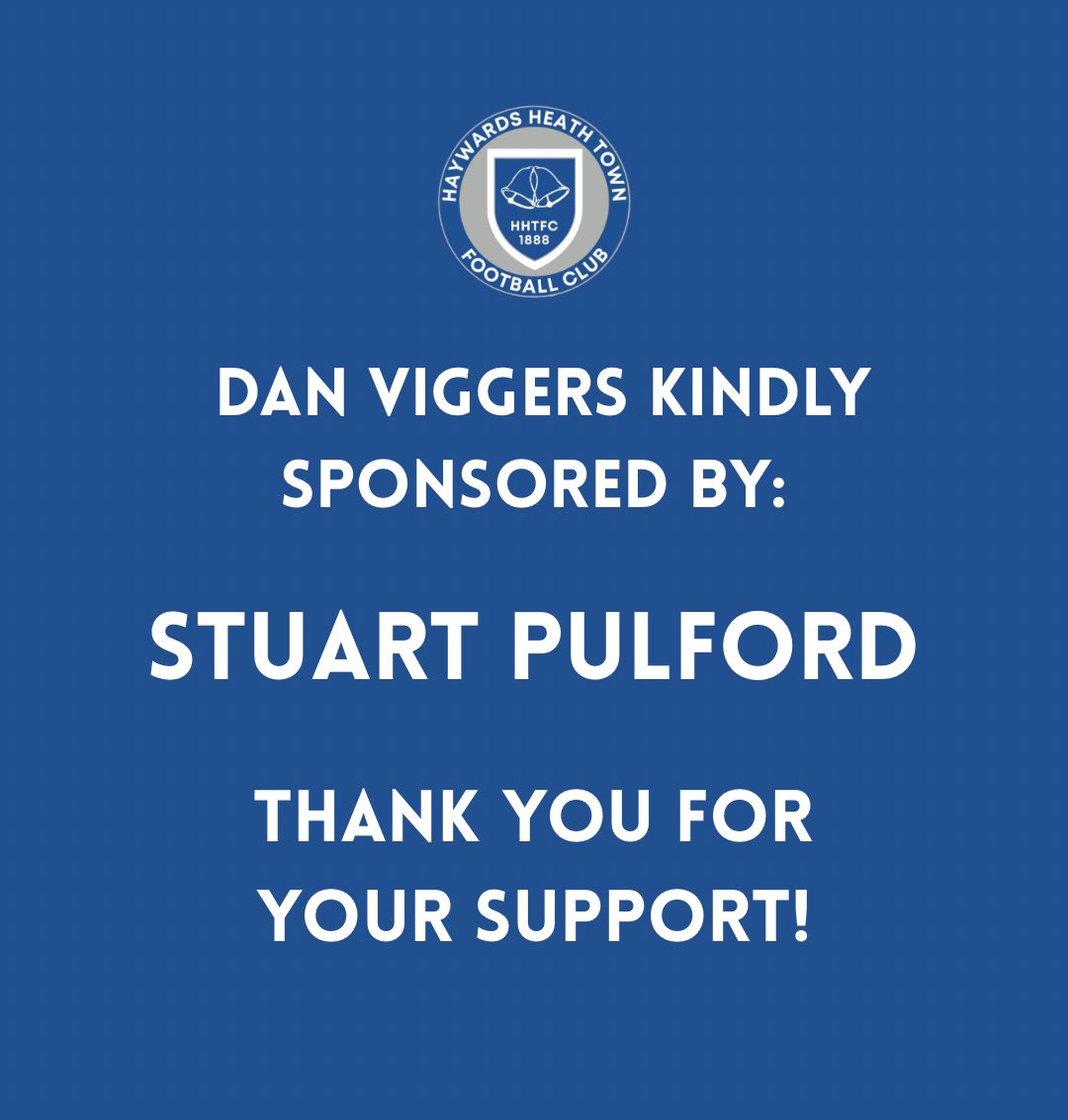 Haywards Heath Town FC (@hhtfc) on Twitter photo A big thank you to Stuart Pulford who has sponsored our assistant manager Dan Viggers for the upcoming season!
Want to sponsor a player / coach? please email Commercial@hhtfc.co.uk to find out more
#HHTFC A big thank you to Stuart Pulford who has sponsored our assistant manager Dan Viggers for the upcoming season!
Want to sponsor a player / coach? please email Commercial@hhtfc.co.uk to find out more
#HHTFC