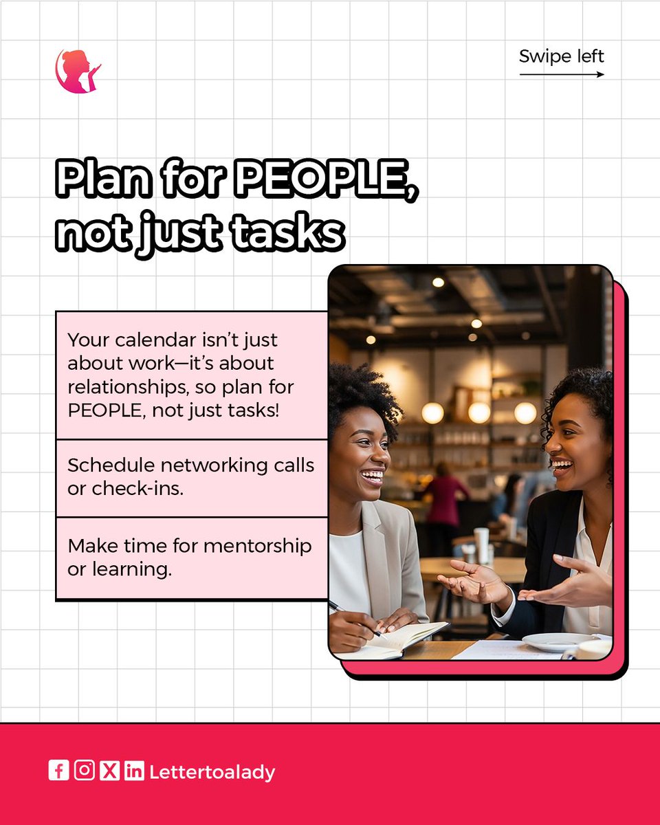 LetterToALady's tweet photo. Hey Lady! We see you, building that world-class business, navigating the career world, one task at a time, and we believe in you!🚀

It is a new week, and you just don't want to handle it anyhow, so we have curated a simple guide to help you plan your week like a CEO!🩷 https://t.co/fA7KPWs1mM
