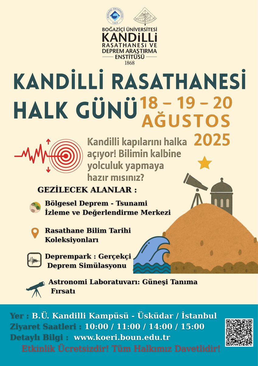 Kandilli Rasathanesi (@kandilli_info) on Twitter photo 1999 Kocaeli Depremi’nin yıl dönümünde, 18-19-20 Ağustos tarihlerinde Enstitümüzü randevulu ziyaretlere açıyoruz.
Katılım randevusu için Etkinlik Katılım Formu;
docs.google.com/forms/d/1N2qaK… 1999 Kocaeli Depremi’nin yıl dönümünde, 18-19-20 Ağustos tarihlerinde Enstitümüzü randevulu ziyaretlere açıyoruz.
Katılım randevusu için Etkinlik Katılım Formu;
docs.google.com/forms/d/1N2qaK…