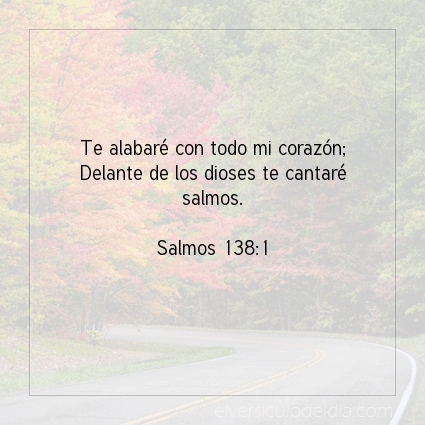 Te alabaré con todo mi corazón; Delante de los dioses te cantaré salmos.  Salmos 138:1   #versiculodeldia #versiculobiblico #biblia