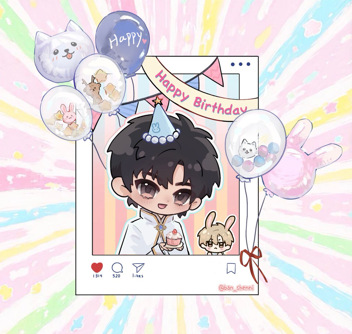 生日还是和自己心爱的人一起过，对吧～🎂🎂