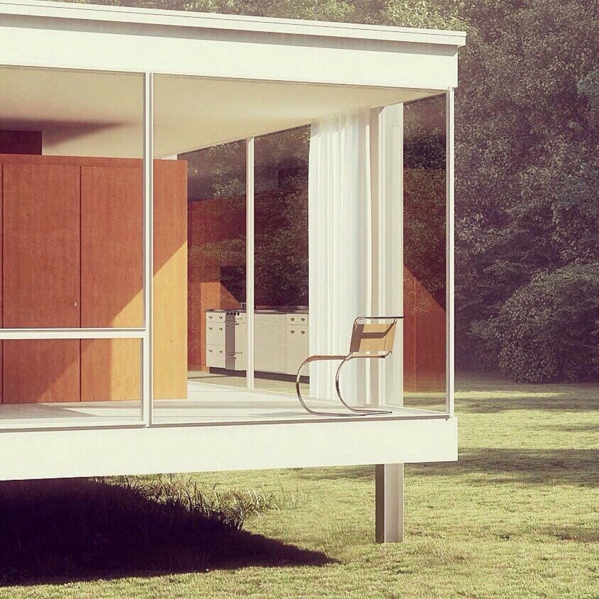 Farnsworth House, Mies Van der Rohe, Plano Illinois, USA. 
#architecture #archinerds