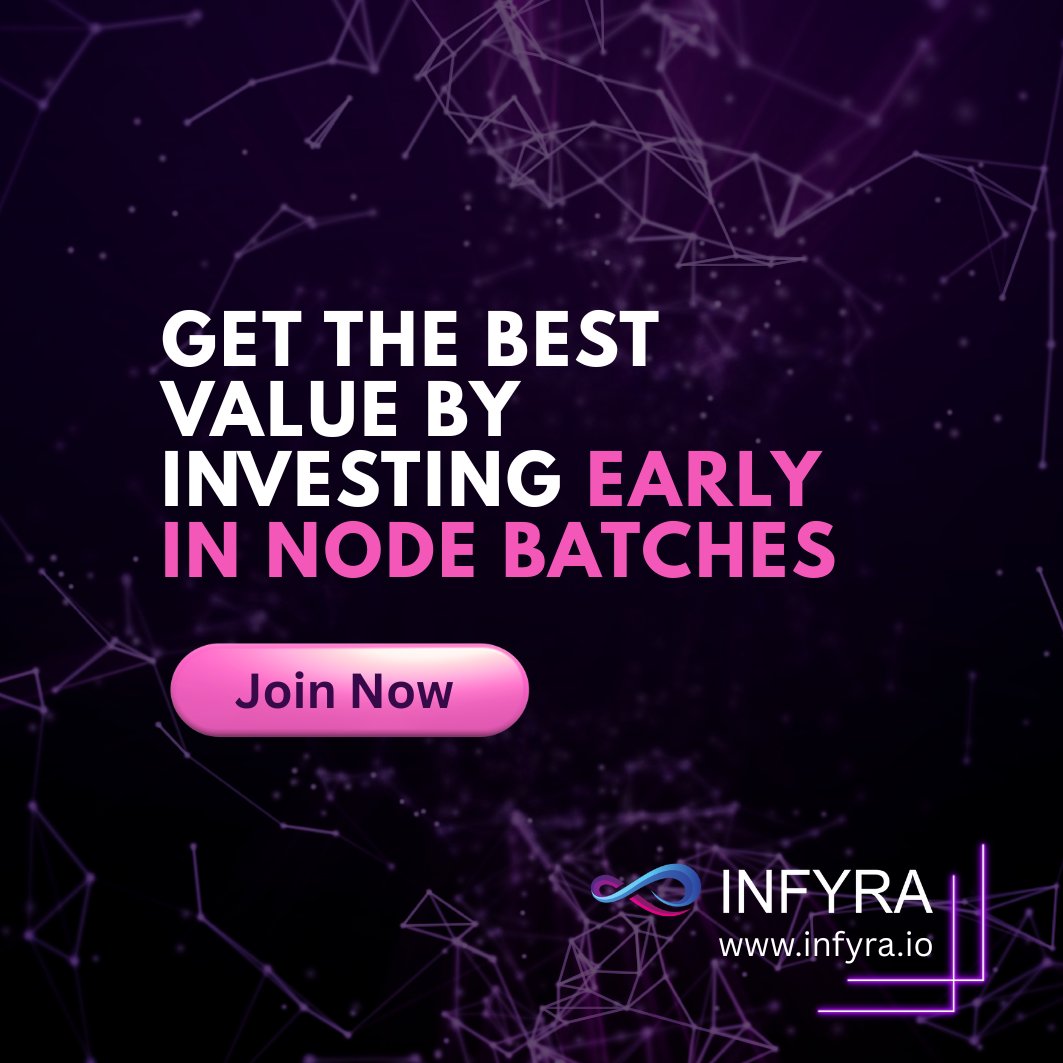 infyra_DeSINs's tweet image. Early investors get the BEST value. 🚀
💡 Join INFYRA’s node batches now and maximize your returns.
👉 infyra.io
#Infyra #NodeInvestment #CryptoNodes #PassiveIncome