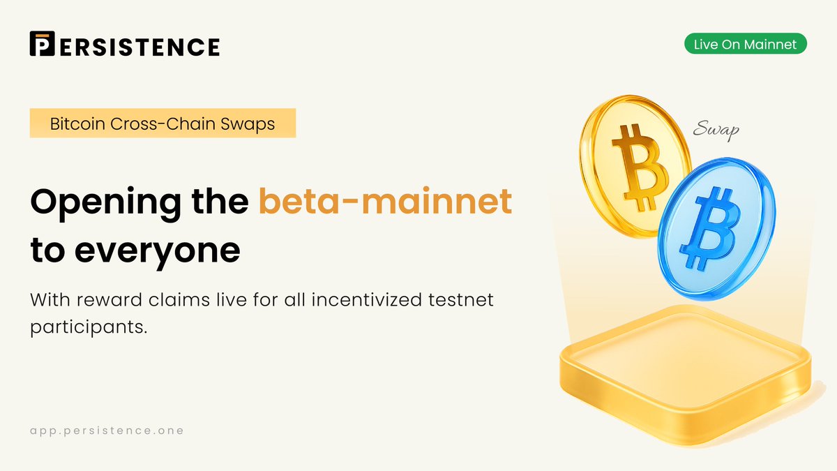 🚨 JUST IN: Bitcoin Cross-Chain Swaps are here! Persistence DEX V2, our  intent-based swapping solution for BTC-related assets, is now open for  BTCfi users to try firsthand & share feedback ⚡️ Live