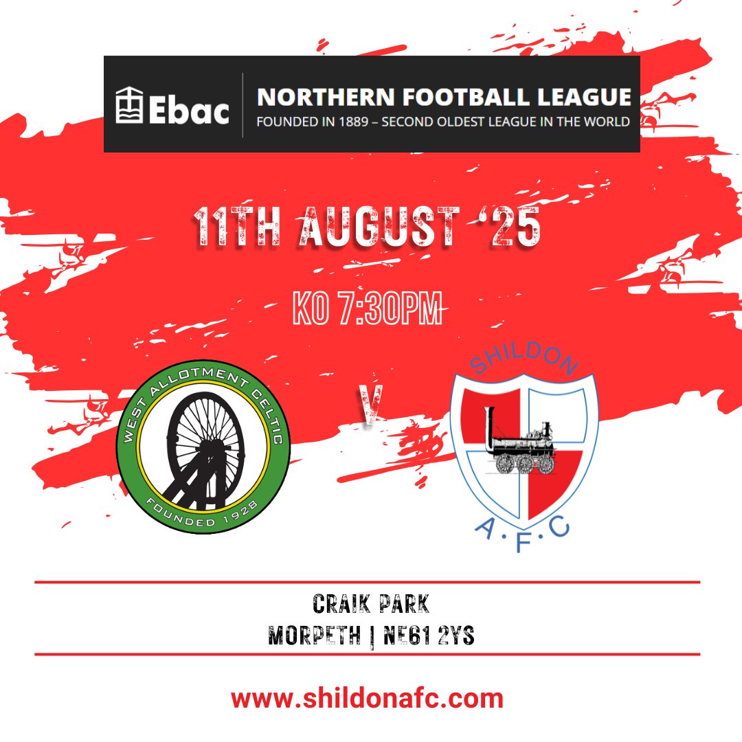 ⚽️ Shildon AFC ⚽️🚂 (@official_safc) on Twitter photo IT'S MATCHDAY! Tonight we head to Craik Park in Morpeth for a fixture in the Ebac Northern League Division 1 against <a href="/wacfc/">West Allotment Celtic FC</a>. Kick-off is 7:30pm. We hope you can make it!👍
🔴⚪️🚂⚽️ IT'S MATCHDAY! Tonight we head to Craik Park in Morpeth for a fixture in the Ebac Northern League Division 1 against <a href="/wacfc/">West Allotment Celtic FC</a>. Kick-off is 7:30pm. We hope you can make it!👍
🔴⚪️🚂⚽️
