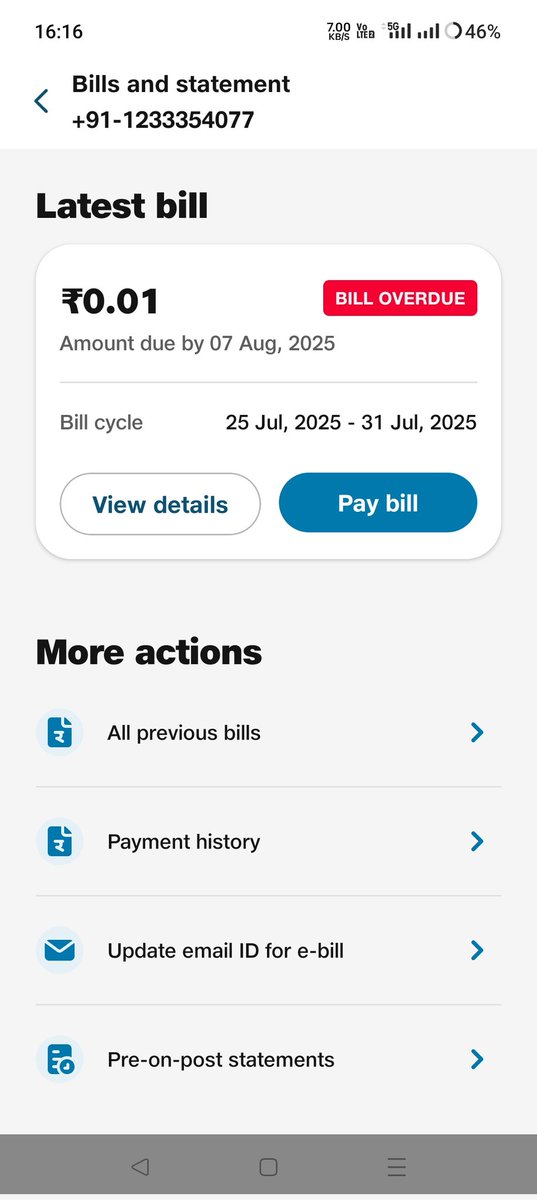 NitinR89's tweet photo. @JioCare This massage 
Is there any bill pending https://t.co/OY3mZBHBn5