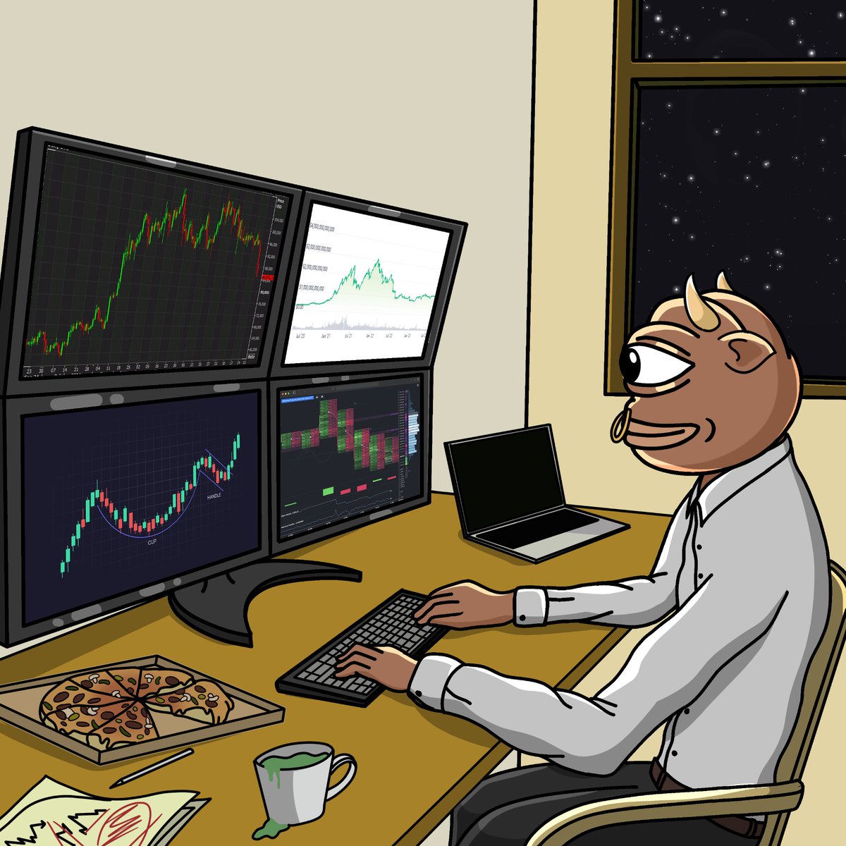moomoo4chan's tweet photo. Midnight charts,pizza, and full send mode…
The bull never sleeps. 🐂📈 https://t.co/Tdkqn5uaIj