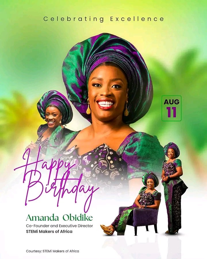 BFleu's tweet photo. 🎉 Happy Birthday Madam Amanda Obidike 🎉
In the @STEMiAfrica equation, you are the constant of excellence.
Every project, every idea, every student: a variable you turn into success.
Thank you for adding us to this amazing formula where STEM shape Africa https://t.co/UC0F2AHGjo