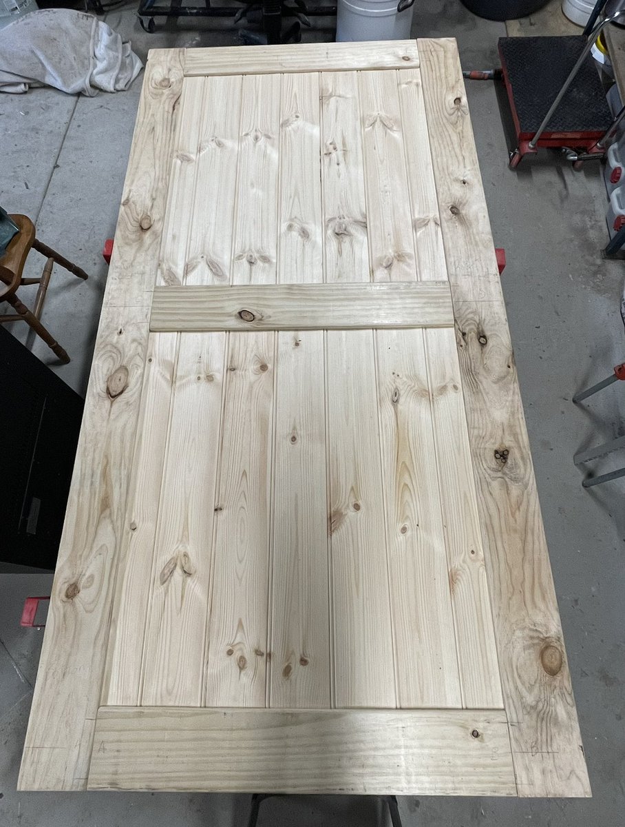 I’ve been making a barn door for our house extension/renovation and I did a quick test fit. What do you think?