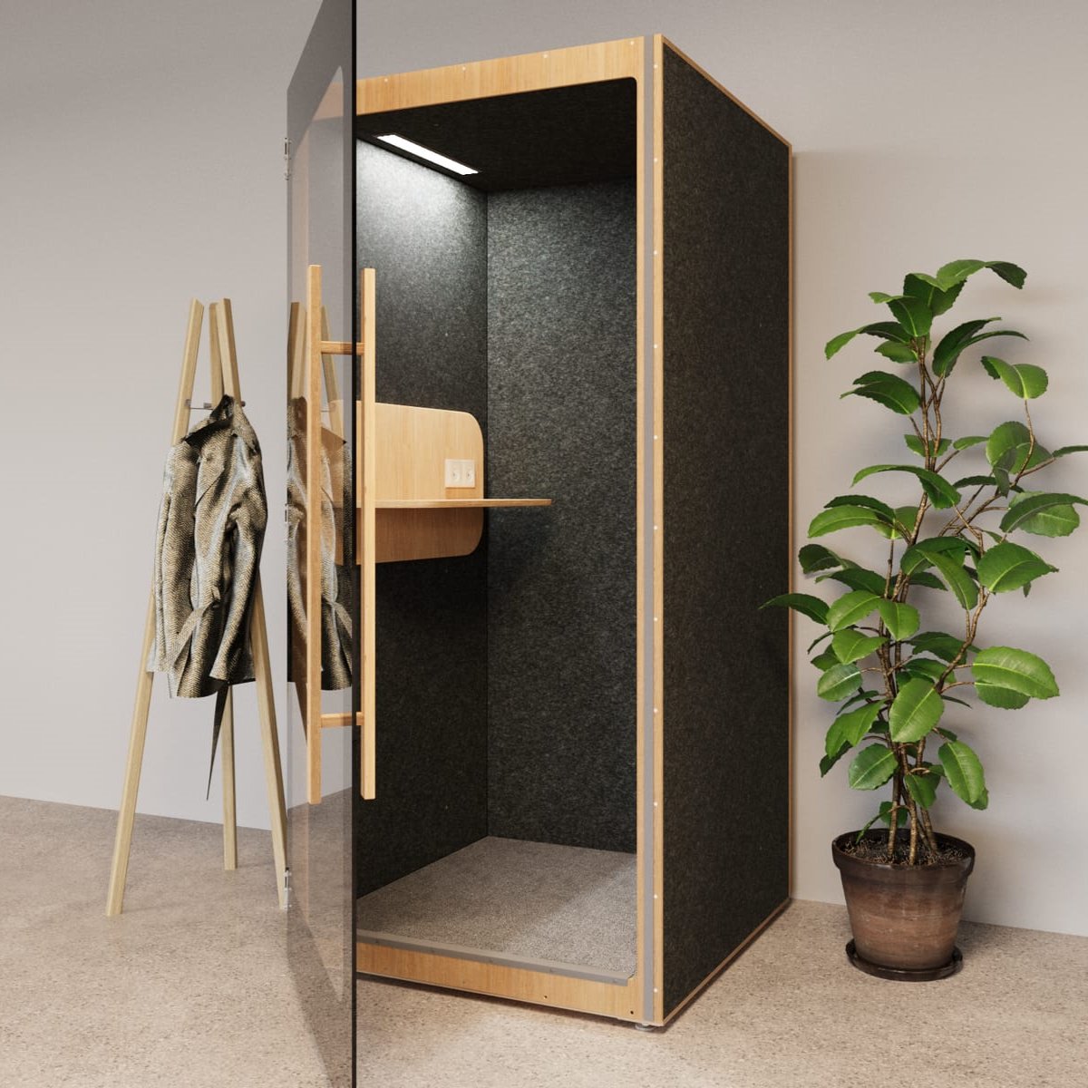 Time for a phone call? 👀🔊
Welcome to the Acoustic Soundproof Booth …
Step in and say goodbye to noise. 
Space to think, relax and concentrate.☺️