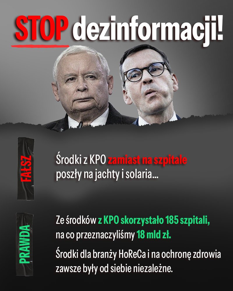 Skala przekłamań i dezinformacji w sprawie KPO przeraża… 

🔁 Podaj dalej i zwalczaj PiSowskie kłamstwa razem z nami❗