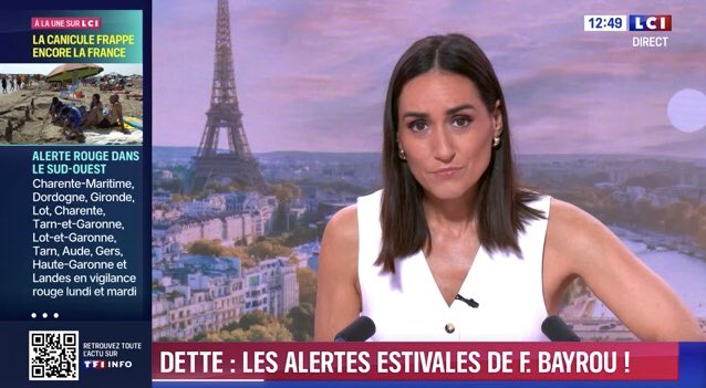 MBellesLettres's tweet image. Au ❤️‍🔥 de l’été,
Au 💙 de la journée,
Au 🤍 de l’actualité,
Avec une journaliste qui prend à ❤️ de donner le meilleur : c’est @jeannebarontv pour le 12/15 sur @LCI. 
Bonne émission Jeanne❗️
Pour ma part, je suis devant ma télévision 📺 #La15 #LciMidi.