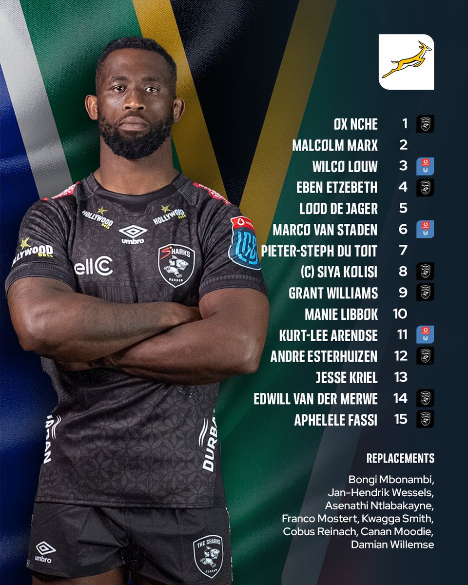 Good luck to our 1️⃣6️⃣ <a href="/Springboks/">Springboks</a> who face Australia in the Castle Lager Rugby Championship opener 🇿🇦

#ForeverGreenForeverGold