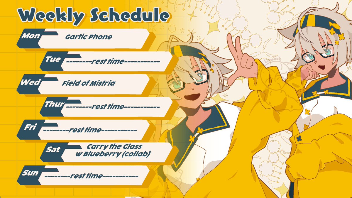 We are so back💥💥Schedule buat 11/08 sampai 17/08! Yuk mampir! #LouisLambok #VtuberIndonesia #VtuberID #VirtualYoutuber