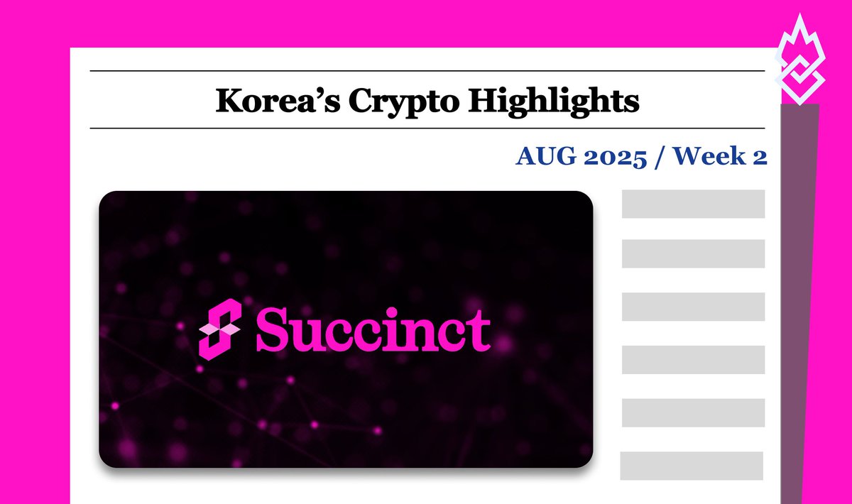 Last week in Korea, $XRP and $ETH topped trading volumes, meanwhile, new listing $PROVE made a strong debut. <a href="/SuccinctLabs/">Succinct</a> 
blog.infcl.co.kr/korean-crypto-…
