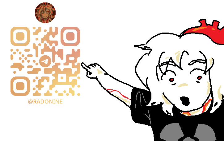 hi i made a telegram channel for my art + other work that i don't post on this account✌️
t.me/radonine