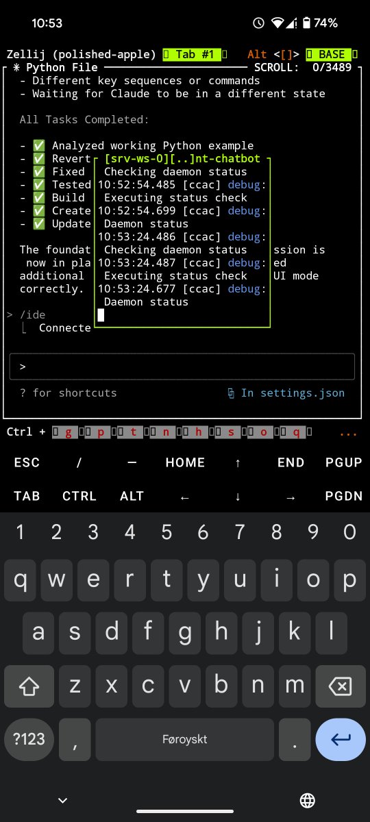 kruseio's tweet image. How I have been vibe coding on my phone lately:
pixel 8 > wireguard > termux > ssh > debian vm > zellij > claude