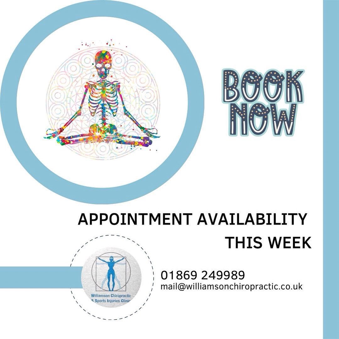 Today:
Dani (chiropractor): 16.30

Tuesday, 12 August
Dani: 14.30 and 16.00
John (chiropractor): 10.30

Wednesday, 13 August
John: 10.00 and 15.30

Thursday, 14 August
John: 12.00 and 14.00
