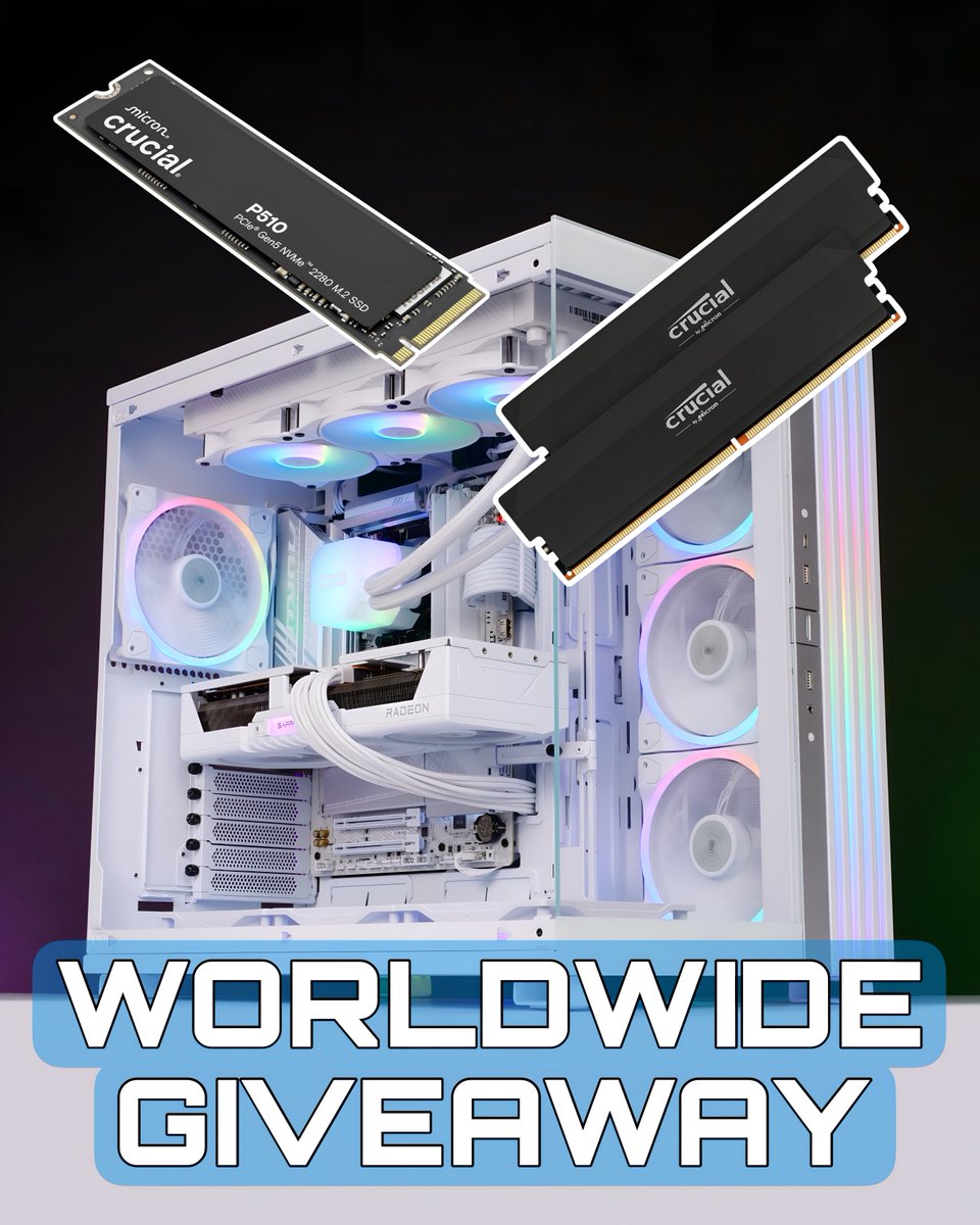Battlerigs (@battlerigs) on Twitter photo It’s GIVEAWAY TIME!
To celebrate Paul being away on holiday and the whole company being left in my (Tom) hands I’m gonna kick start it with an epic giveaway.
Up for grabs we have 1 x <a href="/CrucialMemory/">Crucial Memory</a> P510 1TB and DDR5 Pro OC Gaming Memory (64GB kit at 6000MB/s) for one lucky It’s GIVEAWAY TIME!
To celebrate Paul being away on holiday and the whole company being left in my (Tom) hands I’m gonna kick start it with an epic giveaway.
Up for grabs we have 1 x <a href="/CrucialMemory/">Crucial Memory</a> P510 1TB and DDR5 Pro OC Gaming Memory (64GB kit at 6000MB/s) for one lucky