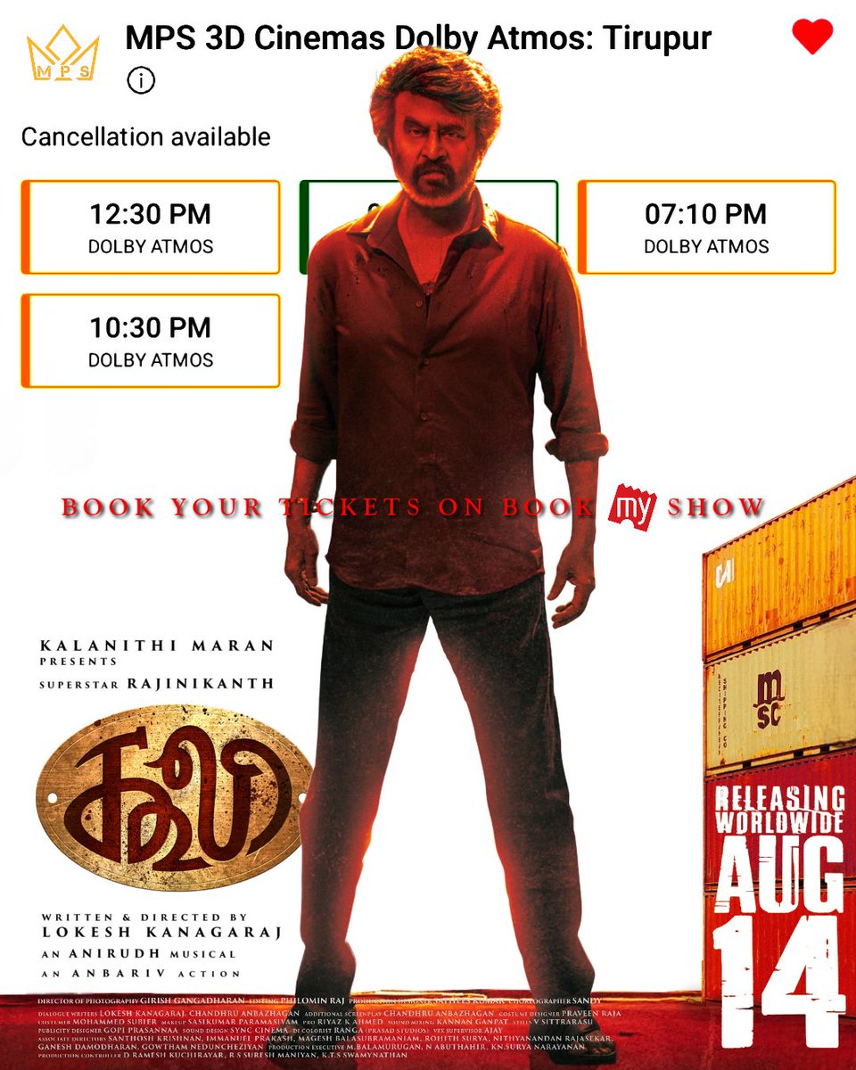 #Coolie Booking Rampage 💥💥

#Rajnikanth #AnirudhRavichander #anirudh #PoojaHegde #ShrutiHaasan #Nagarjuna #amirkhan #war2 #theparadise #superstar #ThalaivanThalaivii #mpscinemas #NithyaMenen #LokeshKanagaraj #Thalaivar #Rajinikanth