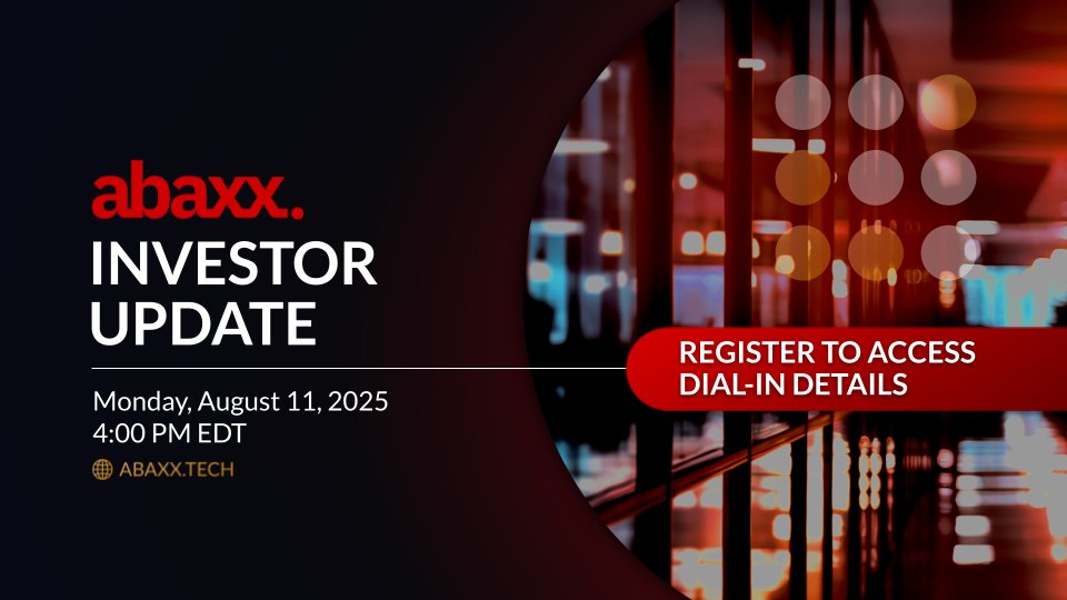 Abaxx Technologies Inc. (@abaxx_tech) on Twitter photo Registration Reminder
Our special, mid-year Investor Update Call will begin today at 4:00 p.m. EDT and include a presentation from CEO <a href="/JoshCrumb/">Josh Crumb 🆔++</a> as well as a live Q+A session with Abaxx management.
Register now to receive dial-in details:
bit.ly/Abaxx-August-I… Registration Reminder
Our special, mid-year Investor Update Call will begin today at 4:00 p.m. EDT and include a presentation from CEO <a href="/JoshCrumb/">Josh Crumb 🆔++</a> as well as a live Q+A session with Abaxx management.
Register now to receive dial-in details:
bit.ly/Abaxx-August-I…