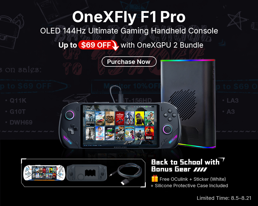 🚀 66% FPS Boost for Monster Hunter Wilds!

Struggling at 59FPS? Unlock 98FPS with the OneXPlayer AI 370 + oneXGPU 2 bundle—smoother gameplay, max performance!

🔥 Limited-time deal—upgrade now! bit.ly/44B9aL1

#onexplayer #handheldgaming #handheldgamingconsole