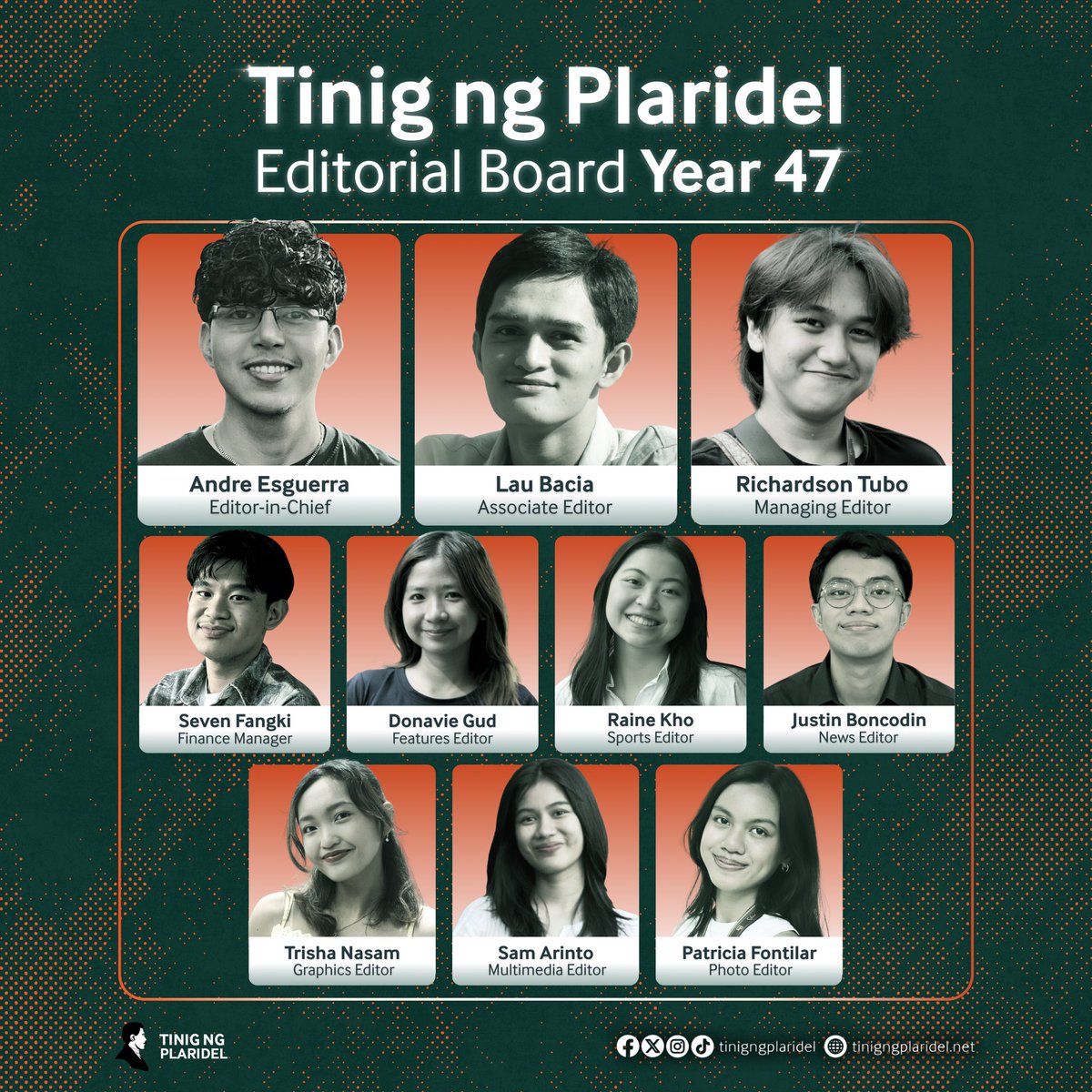 tinigngplaridel's tweet photo. Tinig ng Plaridel proudly presents its editorial board for A.Y. 2025-2026.
As attacks against press freedom fester with impunity, TNP holds fast to fair, true and ethical journalism.
Tibay ng panulat, tikas ng paninindigan.
#TNP47 https://t.co/Yyehi9XimD