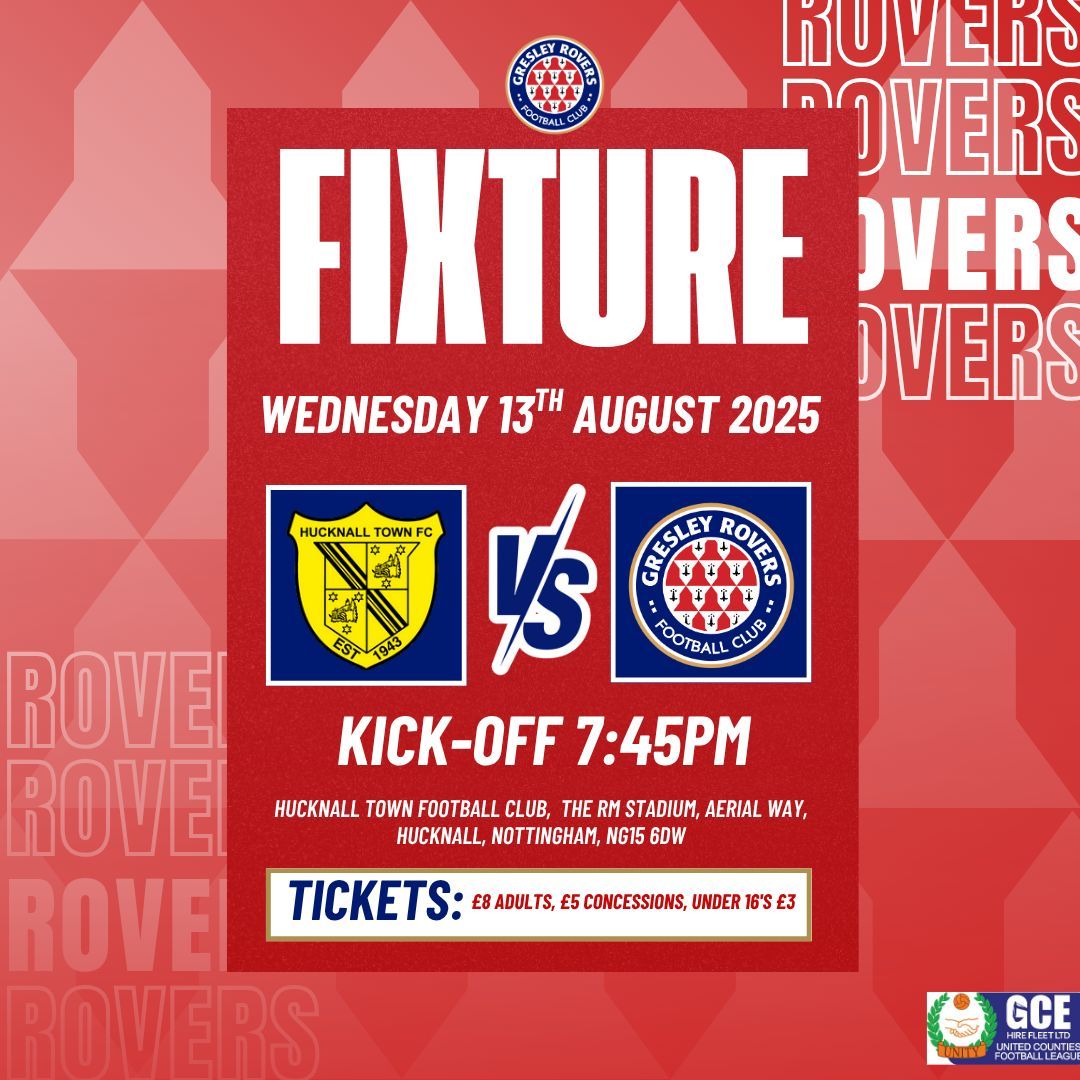 GresleyRovers's tweet photo. UP NEXT ⬆️

We are away at Hucknall Town this Wednesday night for some midweek league action under the lights 🤝 

Come along and get behind the boys! 🙌 

#GRFC https://t.co/NzPiAnzT7p