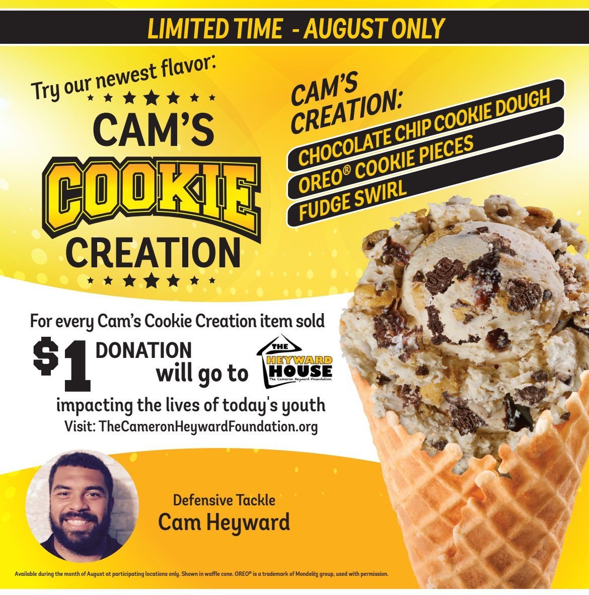 The Heyward House (@97heywardhouse) on Twitter photo 🍦I Scream, You Scream, We All Scream for... Cam's Cookie Creation!!!!
🍦Now through August 31st, @brustersfresh will donate $1 for every <a href="/CamHeyward/">Cam Heyward</a> Cookie Creation item sold!
🍦So scream away! + give back to your community all at the same time #HeywardHouse 🍦I Scream, You Scream, We All Scream for... Cam's Cookie Creation!!!!
🍦Now through August 31st, @brustersfresh will donate $1 for every <a href="/CamHeyward/">Cam Heyward</a> Cookie Creation item sold!
🍦So scream away! + give back to your community all at the same time #HeywardHouse