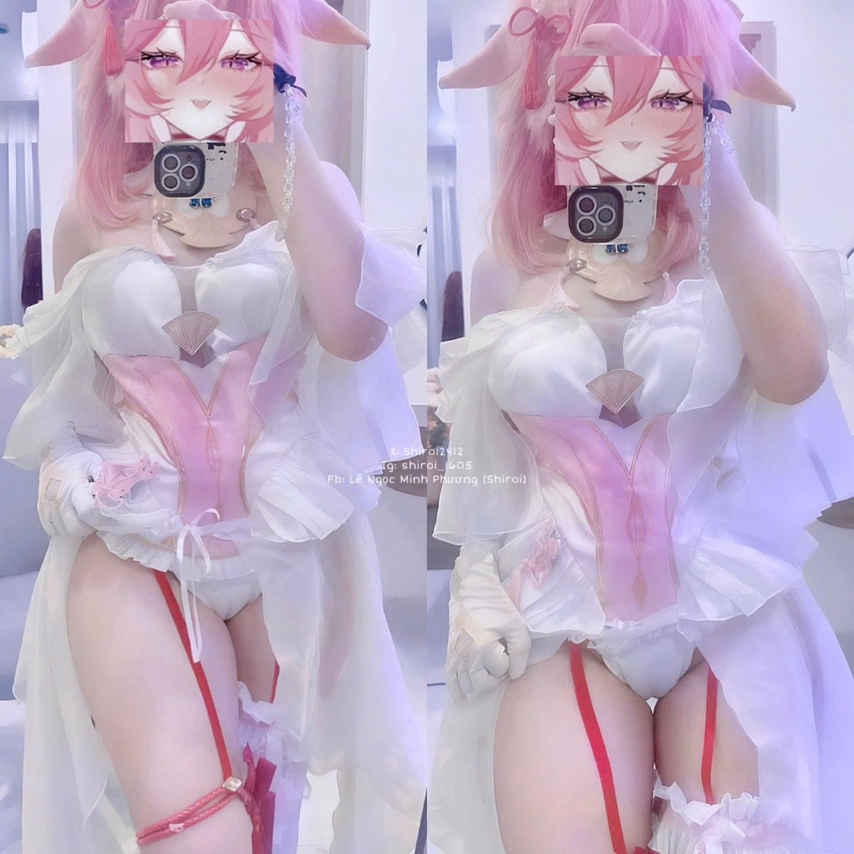 八重神子コスプレ - 白絹に包まれた社の祝福