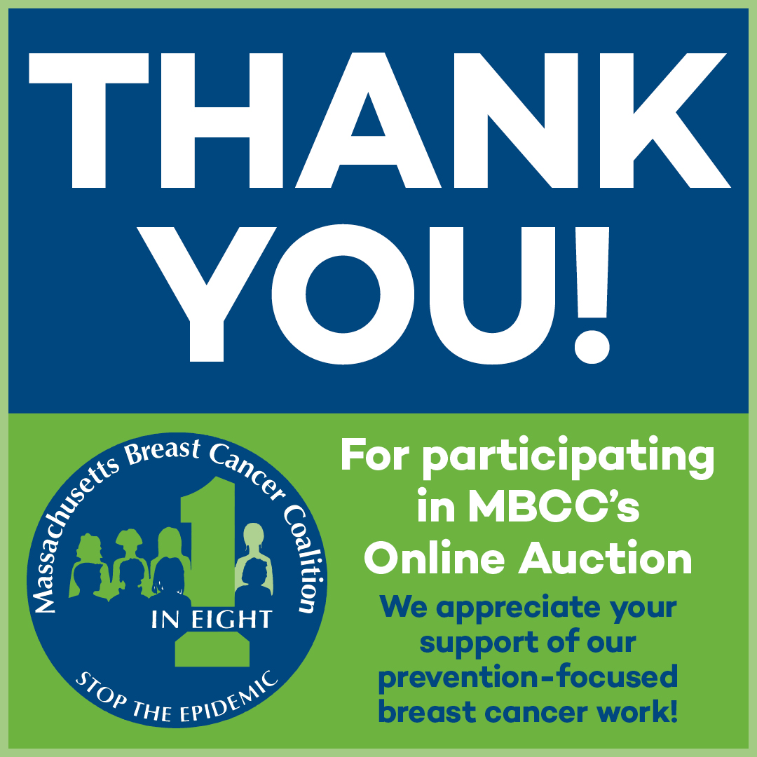 THANK YOU for participating in MBCC's Online Auction.
We appreciate your support of our prevention-focused breast cancer work!
#MBCC #ThankYou #Fundraising #BreastCancerPrevention