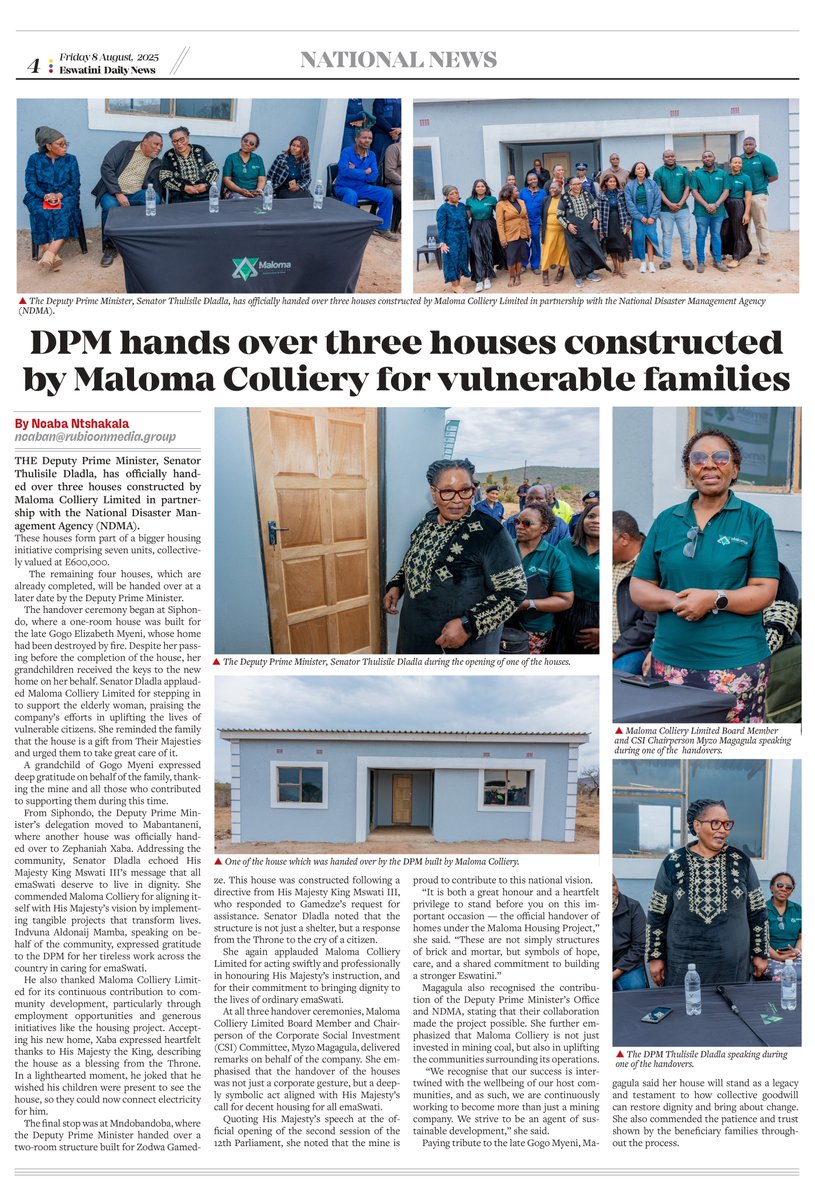 maloma_colliery's tweet photo. We take pride in giving back to our people. We believe in sharing the fruits of our success with the very communities we serve, a commitment that aligns perfectly with our ambition to contribute towards the Kingdom’s national goal of attaining First World status. https://t.co/oVjijC2ax4