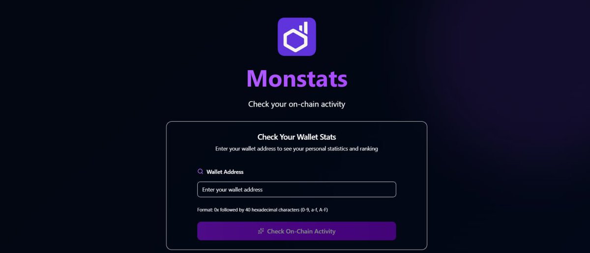 MrAlpha (@mralpha_web3) on Twitter photo 🔍 Check your on chain activity on <a href="/monad/">Monad ⨀</a> 
Just visit the site below and see your rank ⬇️
link= monstats.vercel.app
💡 No wallet connection needed. 
📌Simply paste your wallet address in the box. 🔍 Check your on chain activity on <a href="/monad/">Monad ⨀</a> 
Just visit the site below and see your rank ⬇️
link= monstats.vercel.app
💡 No wallet connection needed. 
📌Simply paste your wallet address in the box.
