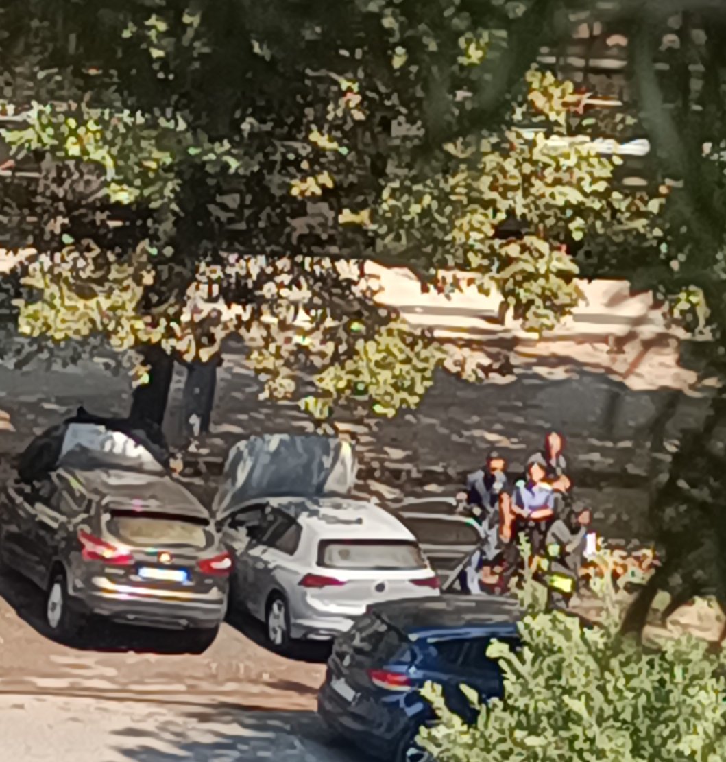 Gioie e soprattutto dolori della transizione #green.🤦🏻‍♀️
Botto e, a seguire prima ha preso fuoco la macchina grigia e subito dopo la nera accanto. 🤷
Non oso immaginare la reazione dei proprietari a vedere lo sfacelo delle loro auto. Ormai andate, presumo...
#greenfire 
#11agosto