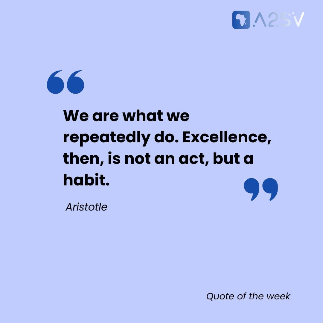 Quote of the Week 💬
"We are what we repeatedly do. Excellence, then, is not an act, but a habit."
Aristotle

What are you repeatedly doing? Your daily actions are shaping who you become.

This week, focus on one small habit that will lead you toward excellence!