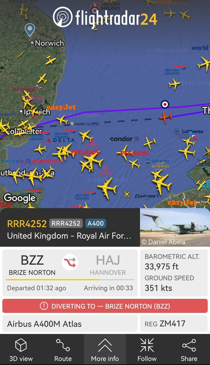 Runway_Report12's tweet image. 🚨DIVERSION: @RoyalAirForce #A400M from Brize Norton to Hannover is returning to Brize Norton. 

 @flightradar24 #Diversions #Aviation #BZZ #royalairforce