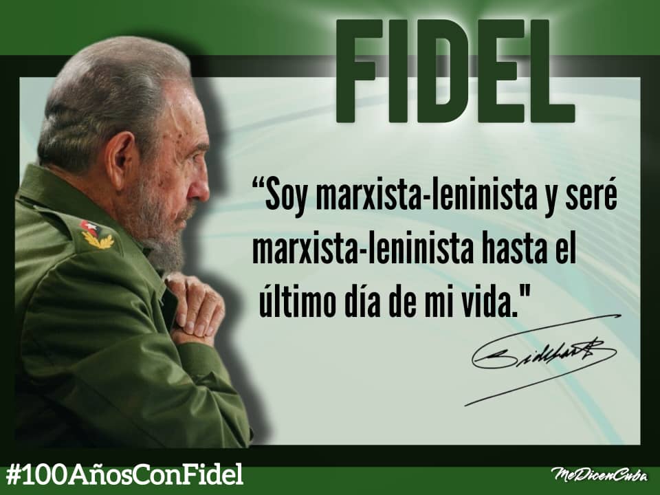 #LunesConMarx. Con #Fidel aprendimos a ser no solo martianos, sino también marxistas. Y como él, ¡lo seremos siempre! #100AñosConFidel