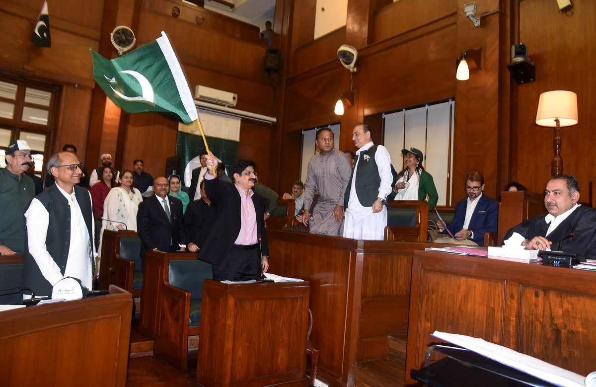 Sindh Information Department (@sindhinfodepart) on Twitter photo Sindh Chief Minister <a href="/MuradAliShahPPP/">Murad Ali Shah</a> hoisted the national flag to mark National Minorities Day during the assembly session Sindh Chief Minister <a href="/MuradAliShahPPP/">Murad Ali Shah</a> hoisted the national flag to mark National Minorities Day during the assembly session