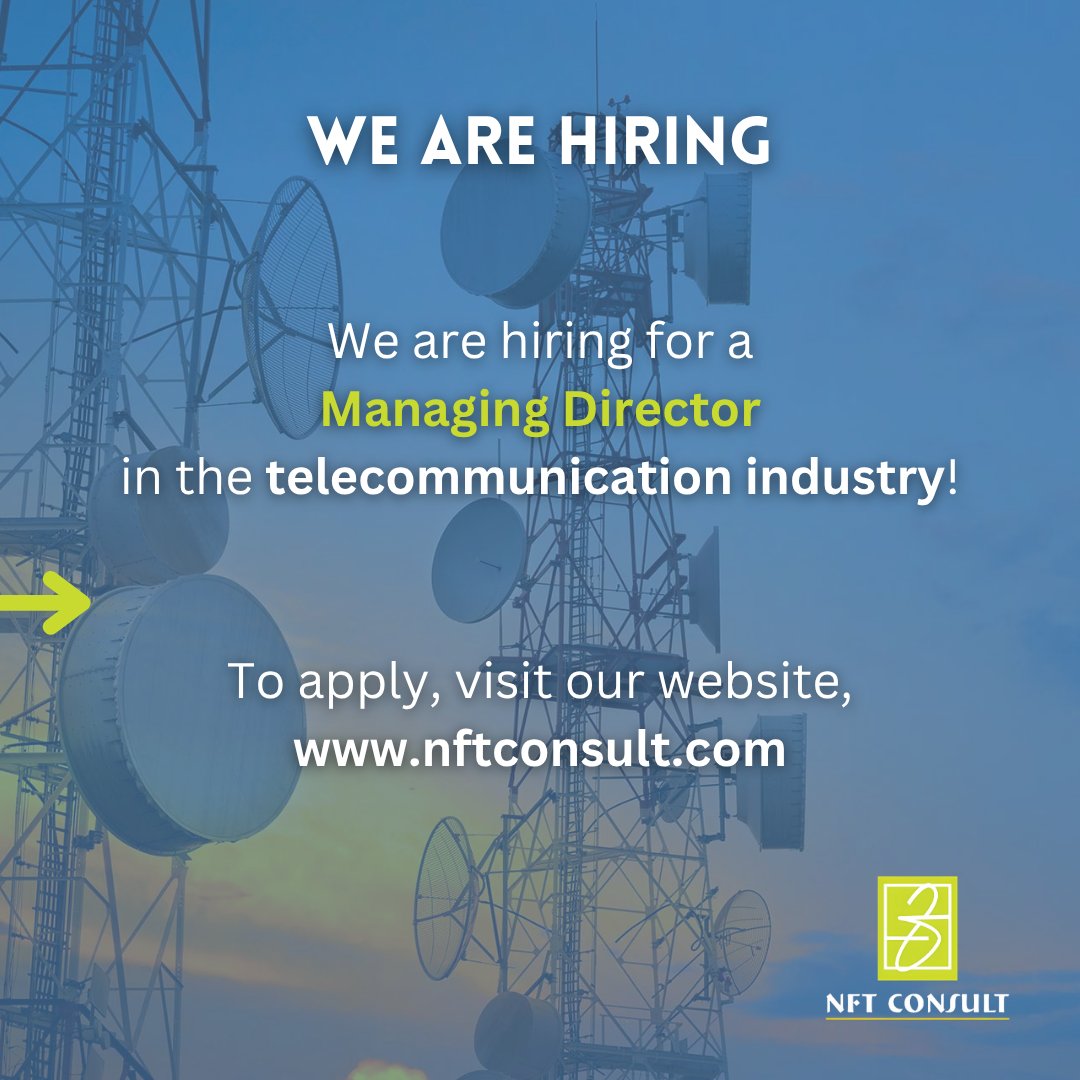 Are you a strategic leader ready to make an impact in the telecommunications industry? 📡 

We’re hiring 3 senior management roles in Kampala, Uganda! Lead the future of connectivity. 

💼 Apply now 👉 nftconsult.com