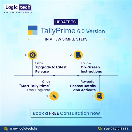 LogictechSol's tweet image. Upgrading to Tally Prime 6.0 is as easy as ABC!
Just follow these simple steps and boom, you’re all set!
Would like to know more? Book your FREE consultation now! ✨
#TallyPrime6Dot0 #TallyPrimeUpgrade #EasyPeasy #LevelUpYourBusiness