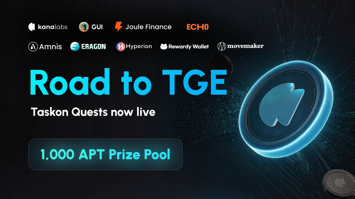 xyralabs_'s tweet photo. 🚀 Road to TGE TaskOn Challenge starts at 12pm UTC!

This is your shot to ride with Kana Labs to TGE glory.🔥
From Aug 11 – 25, join the challenge with @kanalabs & @Aptos partners 💥

🎯 10 Quests
💰 1000 $APT in rewards
🔥 Bonus: Final lucky draw for top questers

Complete. Earn. Celebrate TGE.

Compete now: https://t.co/054BW7ZIdt

🔗 Read more: https://t.co/Bnt5uGFMzb

@hyperion_xyz, @AmnisFinance, @guiinuonaptos, @JouleFinance, @EchoProtocol_, @Eragon_gg, @RewardyWallet, @MovemakerHQ