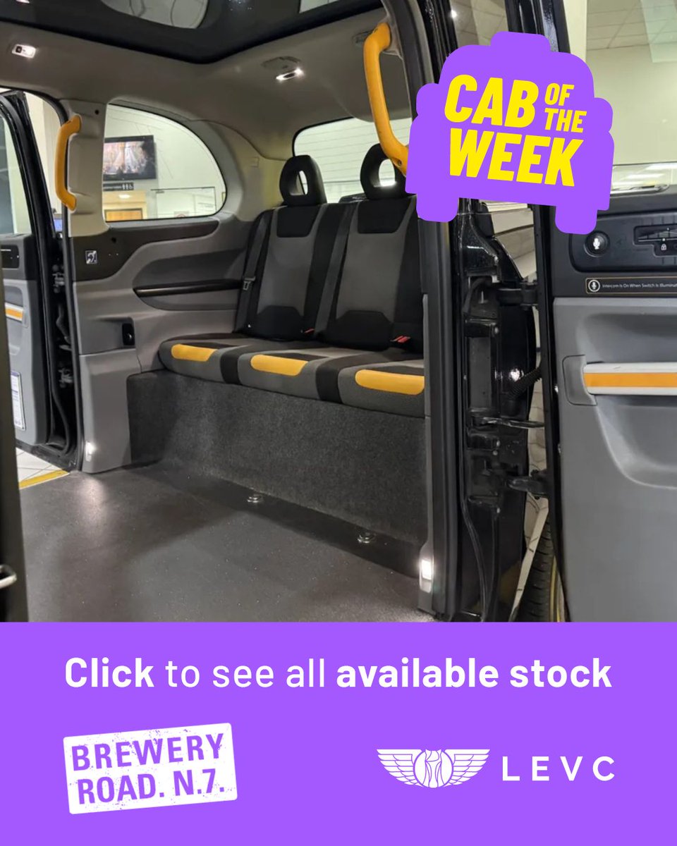 LEVCBreweryRoad's tweet photo. π£ #CabOfTheWeek π£
This eye-catching Raven Black 19-plate cab is in excellent condition throughout, with just one previous owner, and comes with the following:
β
Rear reversing camera
β
Panoramic roof
β
Cloth seats
β
Vinyl floor
β
Vista Comfort Plus model
β
Mileage: 126,846
Get your hands on it for just Β£37,850...
Want to find out more? Give our friendly, expert team a call on 020 7700 0888 today.