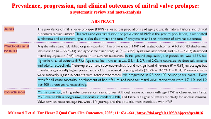 Raviele Antonio (@drraviele) on Twitter photo ๐ #MitralValveProlapse
๐ Prevalence
๐ Progression
๐ Clinical outcomes
๐ A 2025 #Review & #Metanalysis
#CardioTwitter #MedTwitter #Cardiology <a href="/mmamas1973/">Mamas A. Mamas</a> <a href="/DrMarthaGulati/">Dr. Martha Gulati โฅ๏ธ๐ซโค๏ธโ๐ฉน๐จ๐ฆ</a> <a href="/DFCapodanno/">Davide Capodanno</a> <a href="/njohncamm/">Prof.N John Camm</a> <a href="/iamritu/">Ritu Thamman MD</a> <a href="/djc795/">David J. Cohen, MD, MSc</a> <a href="/Hragy/">Hany Ragy</a> <a href="/ShrillaB/">Dr Shrilla Banerjee MD FRCP ๐</a> <a href="/KardiologieHH/">Erik Rafflenbeul</a> <a href="/dr_benoy_n_shah/">Benoy Shah MD</a> <a href="/cpgale3/">Prof Chris P Gale</a> <a href="/NMerke/">Nicolas Merke</a> ๐ #MitralValveProlapse
๐ Prevalence
๐ Progression
๐ Clinical outcomes
๐ A 2025 #Review & #Metanalysis
#CardioTwitter #MedTwitter #Cardiology <a href="/mmamas1973/">Mamas A. Mamas</a> <a href="/DrMarthaGulati/">Dr. Martha Gulati โฅ๏ธ๐ซโค๏ธโ๐ฉน๐จ๐ฆ</a> <a href="/DFCapodanno/">Davide Capodanno</a> <a href="/njohncamm/">Prof.N John Camm</a> <a href="/iamritu/">Ritu Thamman MD</a> <a href="/djc795/">David J. Cohen, MD, MSc</a> <a href="/Hragy/">Hany Ragy</a> <a href="/ShrillaB/">Dr Shrilla Banerjee MD FRCP ๐</a> <a href="/KardiologieHH/">Erik Rafflenbeul</a> <a href="/dr_benoy_n_shah/">Benoy Shah MD</a> <a href="/cpgale3/">Prof Chris P Gale</a> <a href="/NMerke/">Nicolas Merke</a>