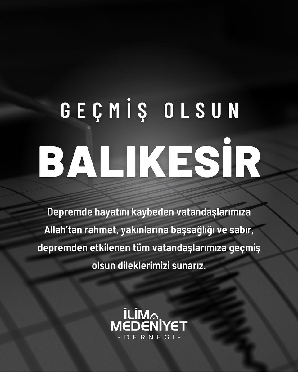 Depremde hayatını kaybeden vatandaşlarımıza Allah’tan rahmet, yakınlarına başsağlığı ve sabır, depremden etkilenen tüm vatandaşlarımıza geçmiş olsun dileklerimizi sunarız.