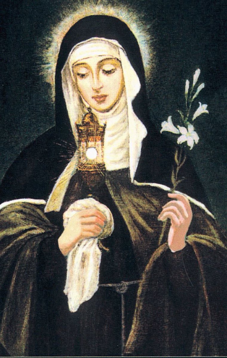 “On her feastday, while I was going to Communion, St. Clare appeared to me with striking beauty.

She told me to take courage and to continue on with what I had begun, that she would help me. 

I became very devoted to her; and what she said has indeed come true, for a nearby